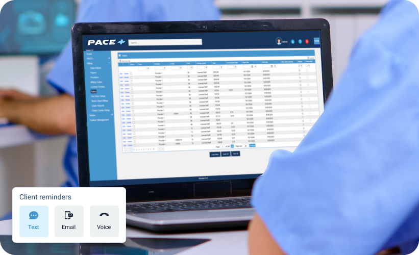 client email text and voice reminders