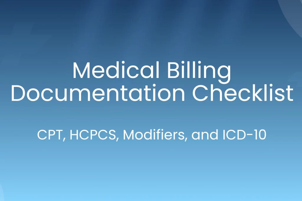 Medical Billing documentation checklist